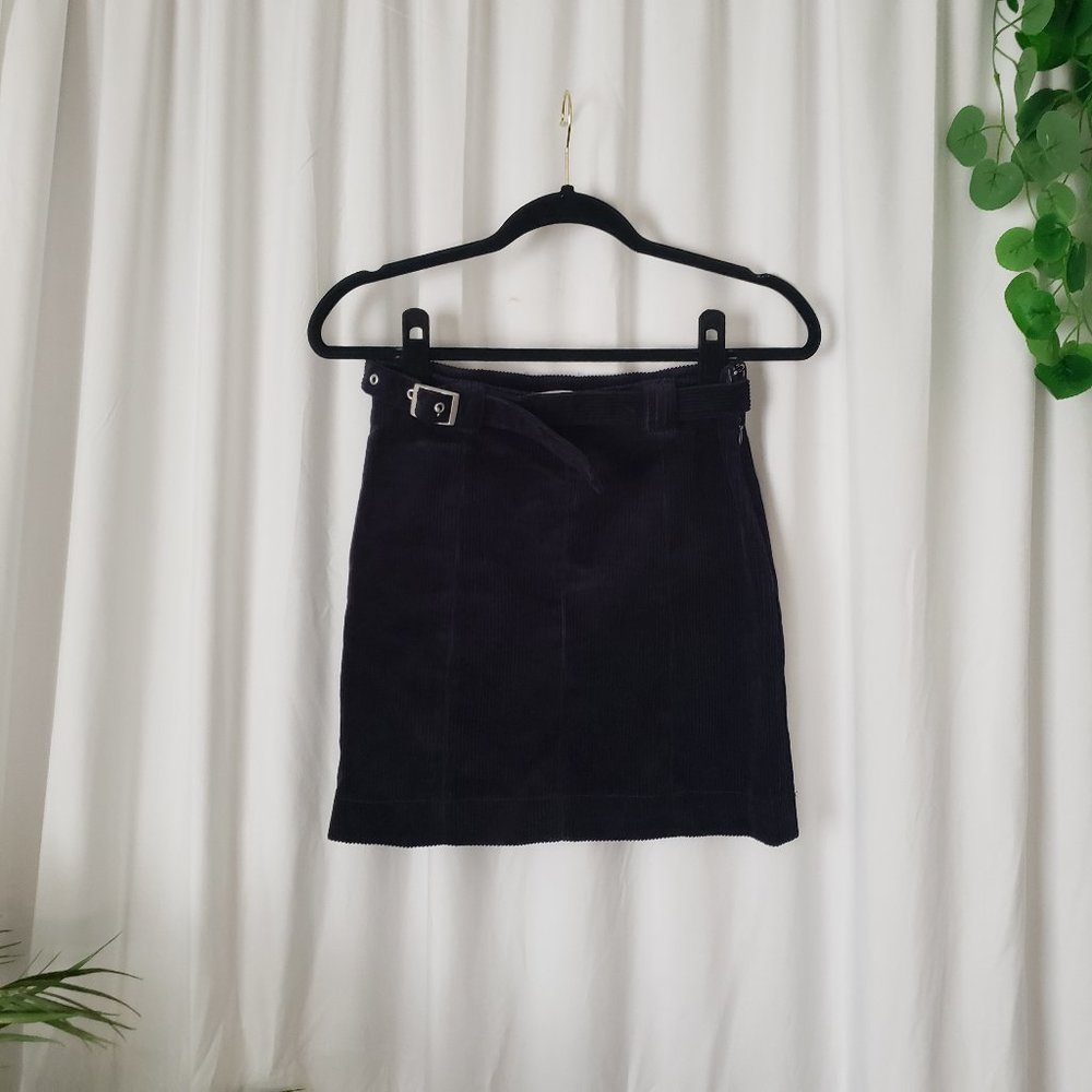 Urban Outfitters Dark Blue Corduroy Mini Skirt